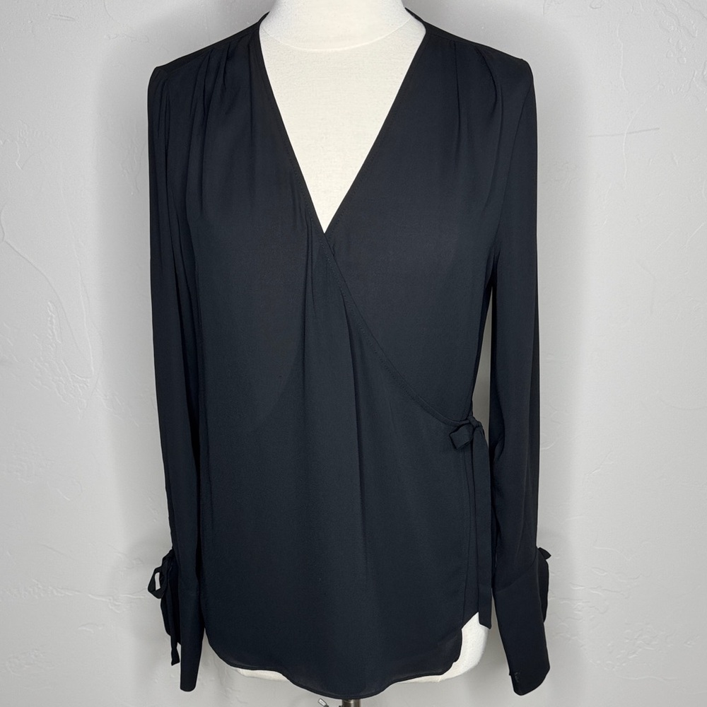 Trouve Black V-Neck Blouse
